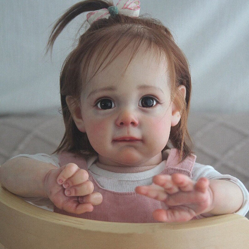 22 Inch Sweet Larry Brown Eyes Reborn Doll Girls