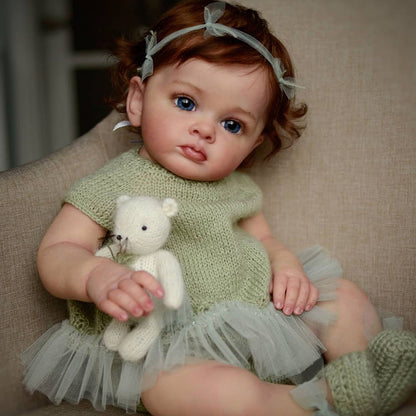 22 Inch Judith Brown Hair Beautiful Girl Reborn Doll