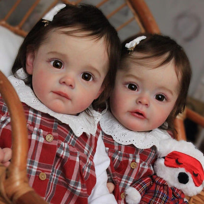 24 inch Twins Cute Reborn Dolls Trina and Lilah Twin Sisters: Maggie and Suesue