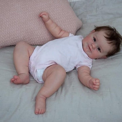 20 Inch Brown Haired Reborn Doll with Lifelike Open Eyes Philippa