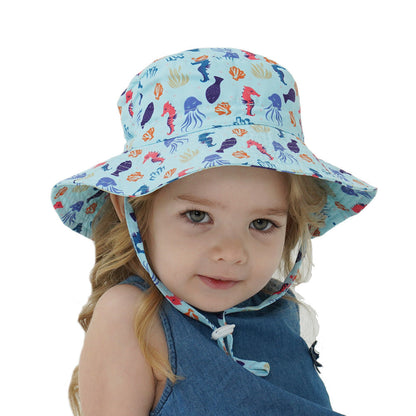 New children's bucket hat with breathable sun protection