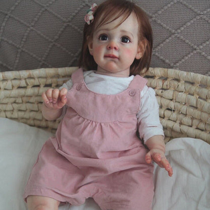 22 Inch Sweet Larry Brown Eyes Reborn Doll Girls