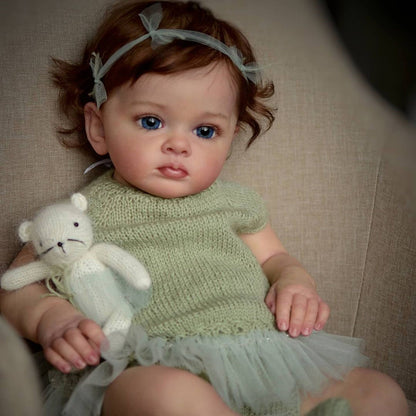 22 Inch Judith Brown Hair Beautiful Girl Reborn Doll