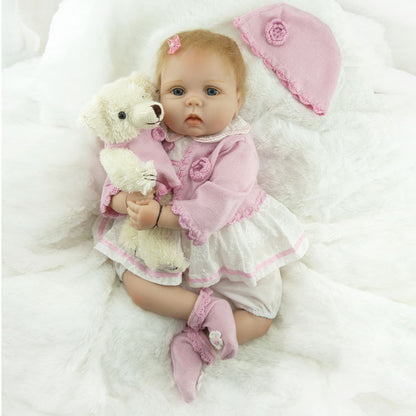 19 inch reborn doll girl with short hair and open eyes