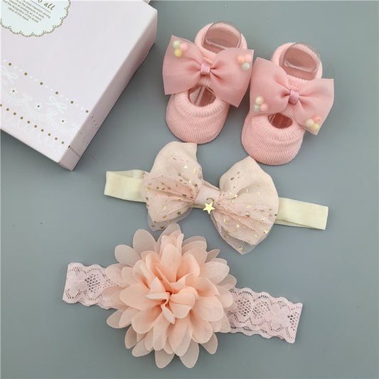 3 piece set of Adorable Headbands and Socks