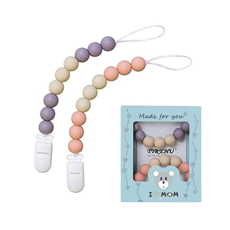 2 Pieces Silicone Pacifier Chain