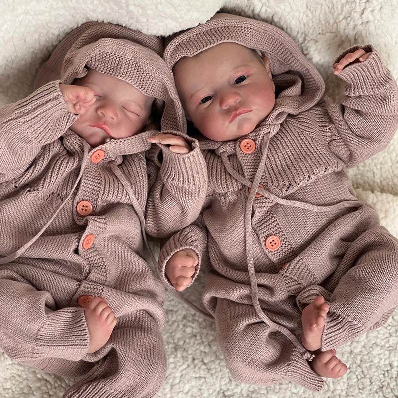 18 inch Lifelike Allen and Andre Reborn Twins Boy Doll