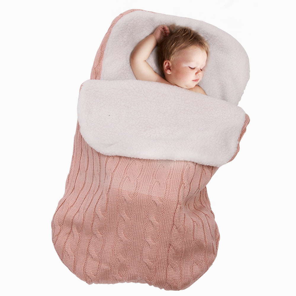 Solid color warm knitted fleece sleeping bag for 17-24 inch reborn dolls