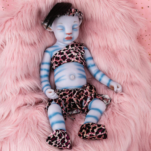 22 inch Close Eyes Reborn Dolls Avatar Boy With Hair