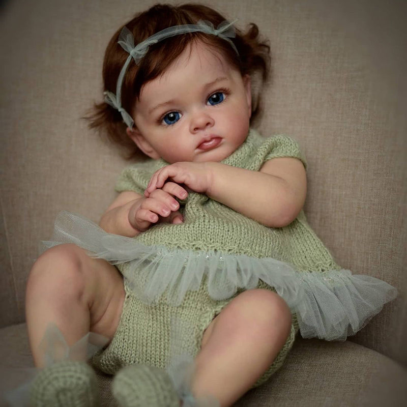 22 Inch Judith Brown Hair Beautiful Girl Reborn Doll