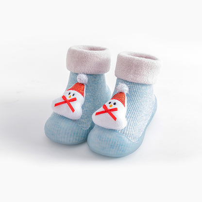 Christmas cartoon soft soled baby shoes