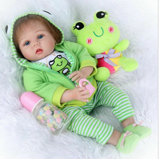 22 inch 55cm Reborn Doll Girls with frog gift