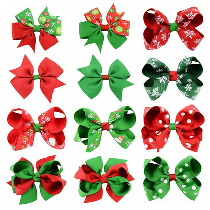 Christmas bow 4.5 cm hairpin