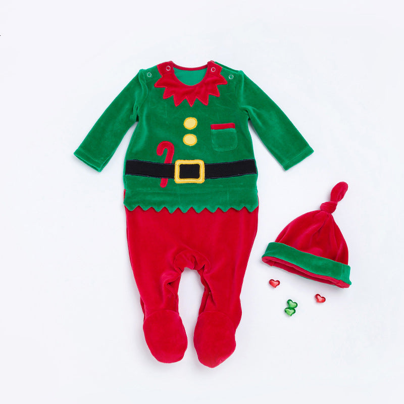 Long Sleeve Coral Fleece Christmas Jumpsuit for 20-27 inch Dolls