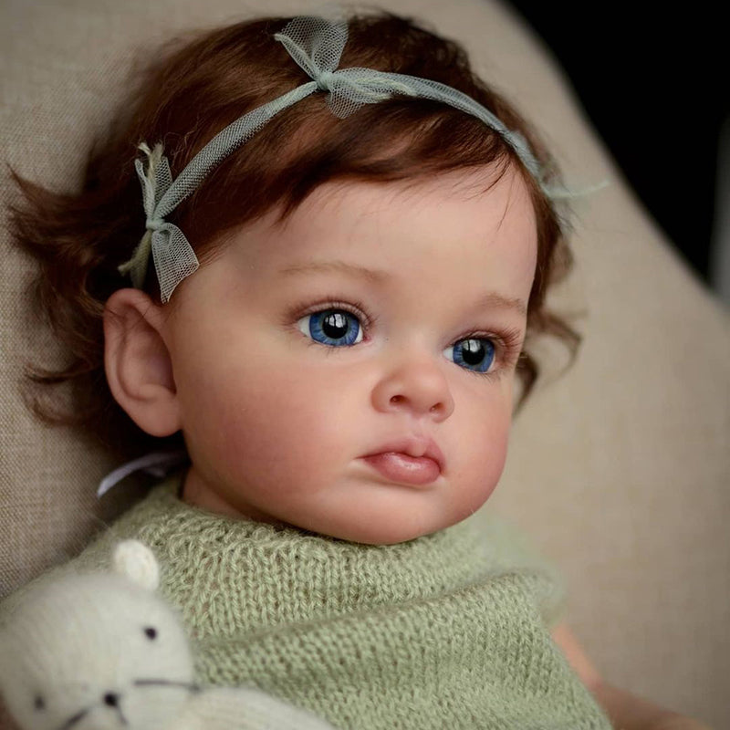 22 Inch Judith Brown Hair Beautiful Girl Reborn Doll