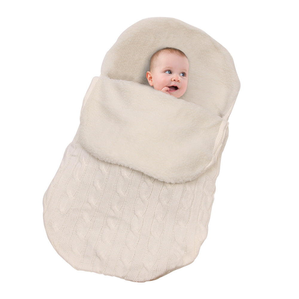 Solid color warm knitted fleece sleeping bag for 17-24 inch reborn dolls