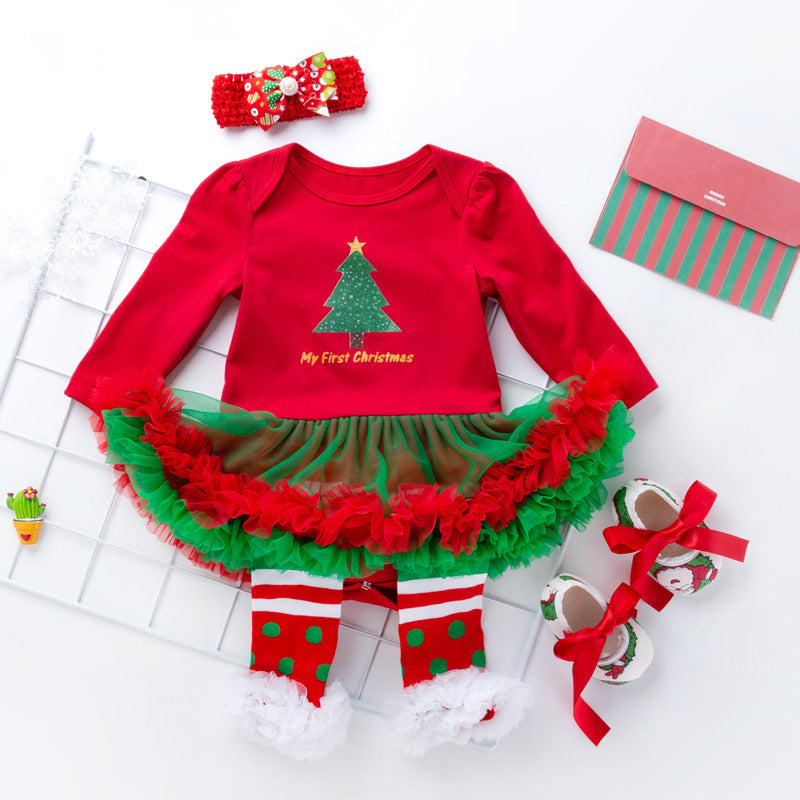 My First Christmas 4 Piece Christmas Outfit for 21-23 Inch Reborn Dolls