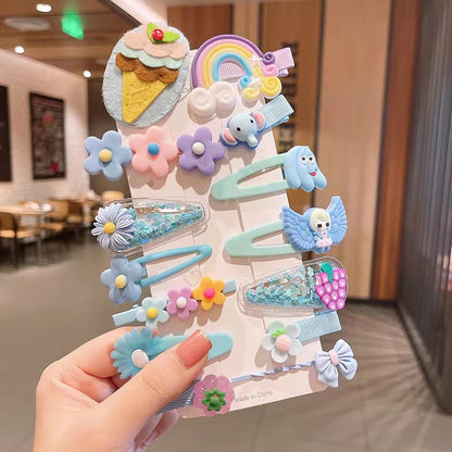 14pcs Cute Kids Cartoon BB Hairpins Set