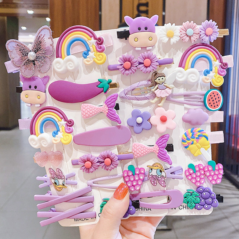 14pcs Cute Kids Cartoon BB Hairpin Set