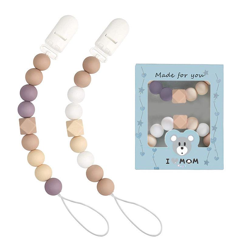 2 Pieces Silicone Pacifier Chain