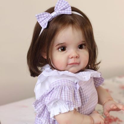 24 inch lifelike reborn doll with brown hair Sweet Yetta