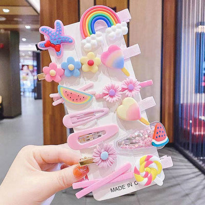 14pcs Cute Kids Cartoon BB Hairpin Set