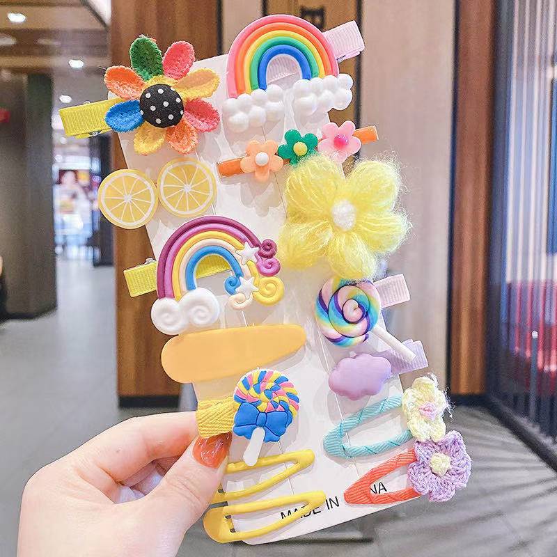 14pcs Cute Kids Cartoon BB Hairpin Set