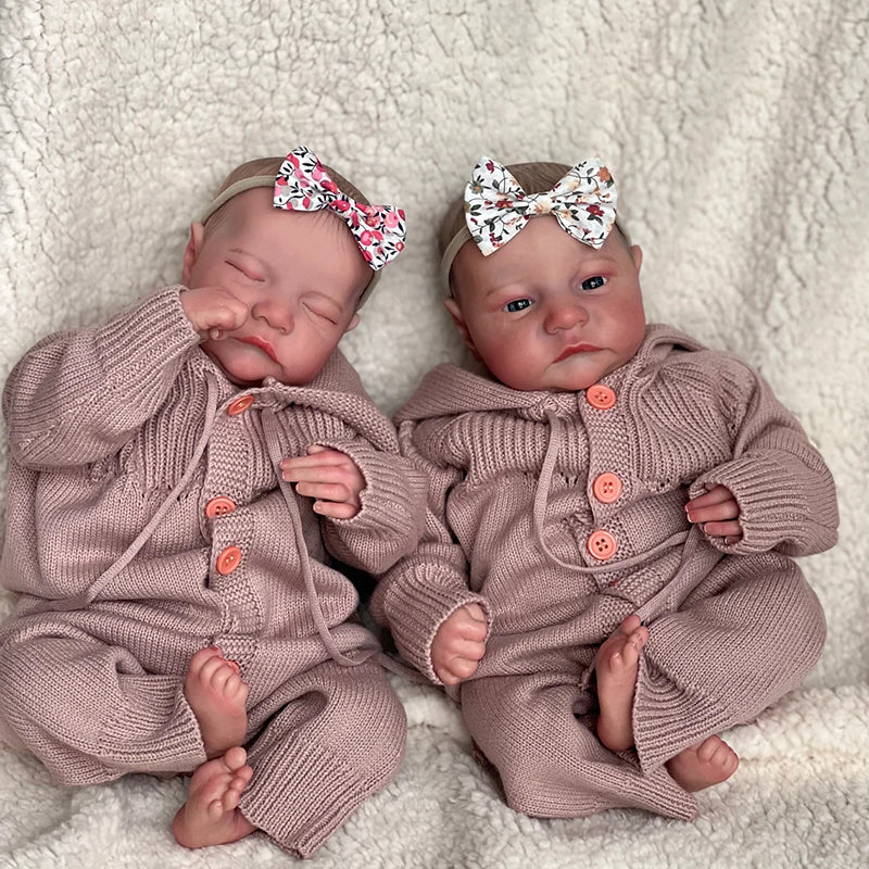 18 inch Lifelike Allen and Andre Reborn Twins Boy Doll