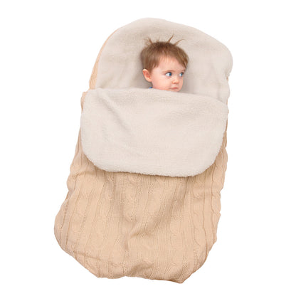 Solid color warm knitted fleece sleeping bag for 17-24 inch reborn dolls