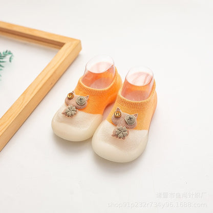 Warm cartoon cat soft sole baby shoes