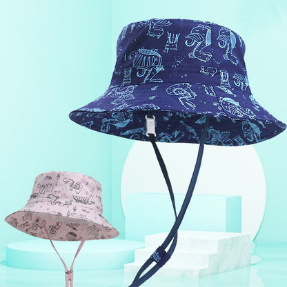 Children's sun hat with cartoon print