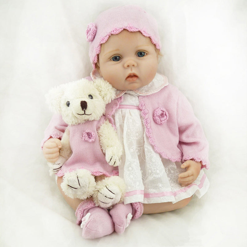 19 inch reborn doll girl with short hair and open eyes