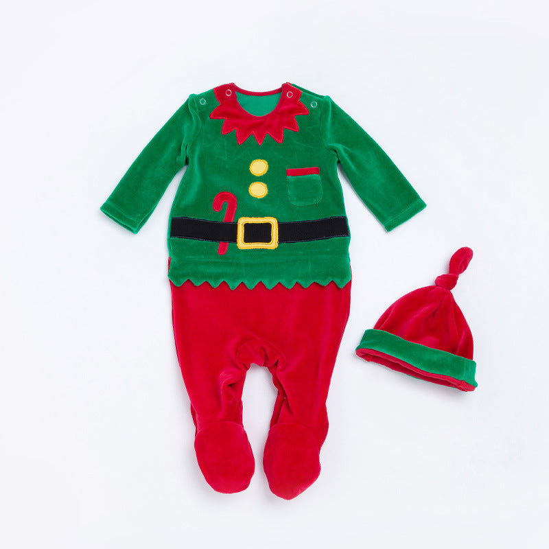 Long Sleeve Coral Fleece Christmas Jumpsuit for 20-27 inch Dolls