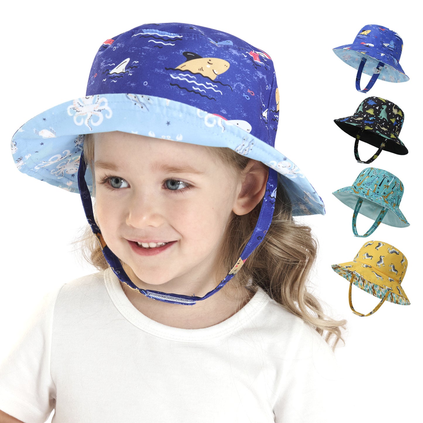 Outdoor Cartoon Print Kids Bucket Hat