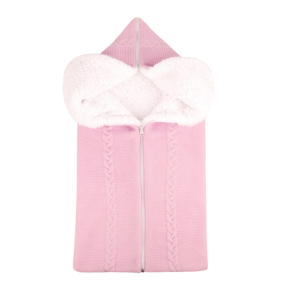 Warm knitted fleece sleeping bag for 17-24 inch Reborn Dolls