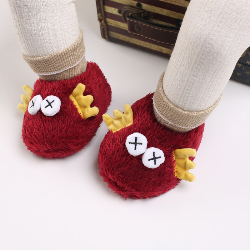 Cute Plush Soft Sole Shoes with Big Eyes for 20-24 inch Reborn Dolls