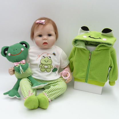 22 inch 55cm Reborn Doll Girls with frog gift