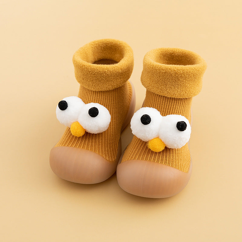 Warm soft sole baby shoes with 2 eyes