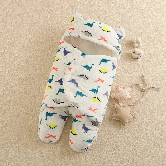 Dinosaur Printed Sleeping Bag with Flannel Split Legs for 16-24 inch Reborn Dolls