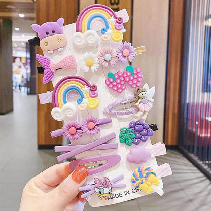 14pcs Cute Kids Cartoon BB Hairpin Set