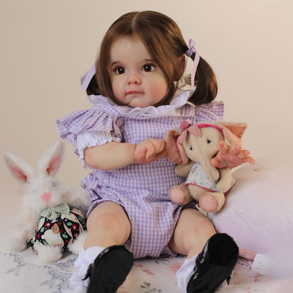 24 inch lifelike reborn doll with brown hair Sweet Yetta