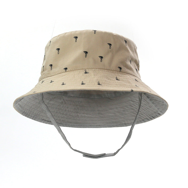 Thin printed double-sided sun hat for kids