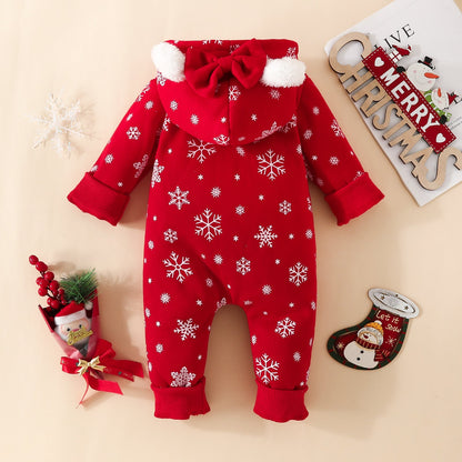 Christmas Snowflake Long Sleeve Onesie for 20-28 inch Dolls