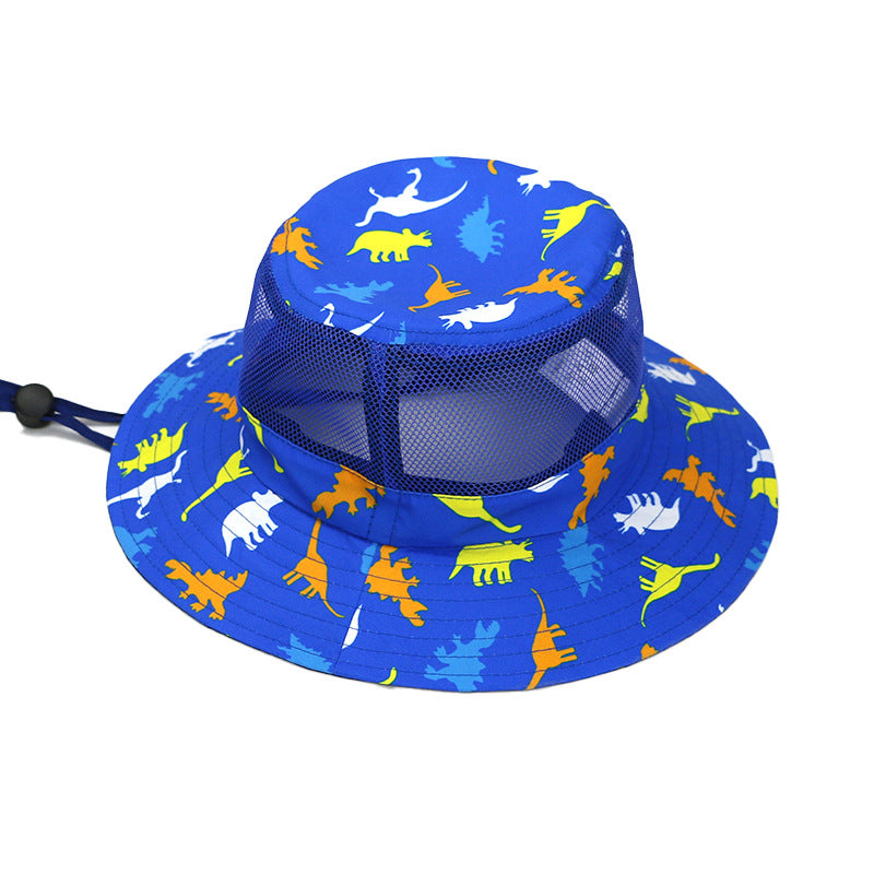 Cappello parasole per bambini con cappello a rete stampato a tesa larga