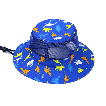 Cappello parasole per bambini con cappello a rete stampato a tesa larga