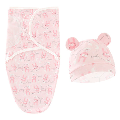 2-piece baby sleeping bag set with fetal cap