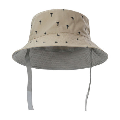 Cappello da sole bifacciale stampato sottile per bambini