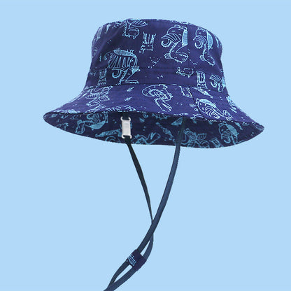 Children's sun hat with cartoon print