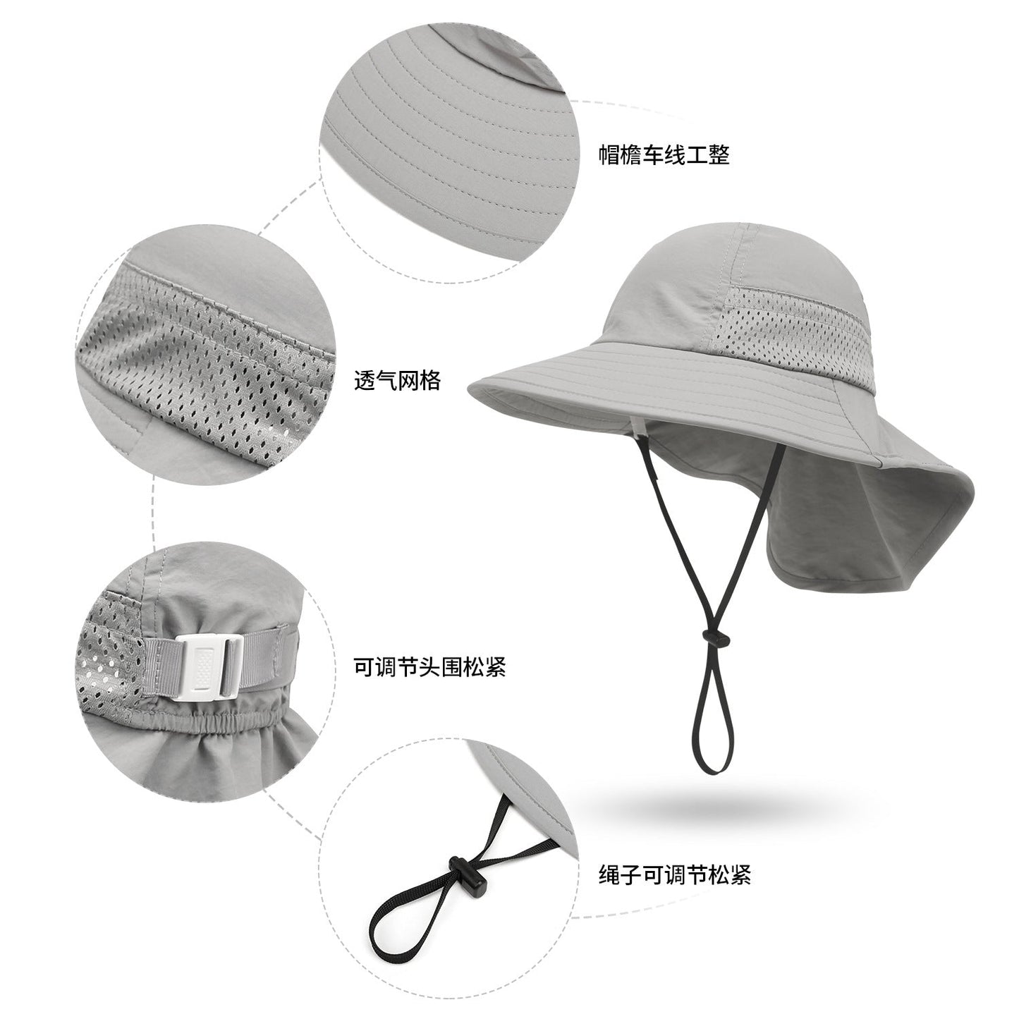 Lightweight and breathable mesh sun protection bucket hat for kids