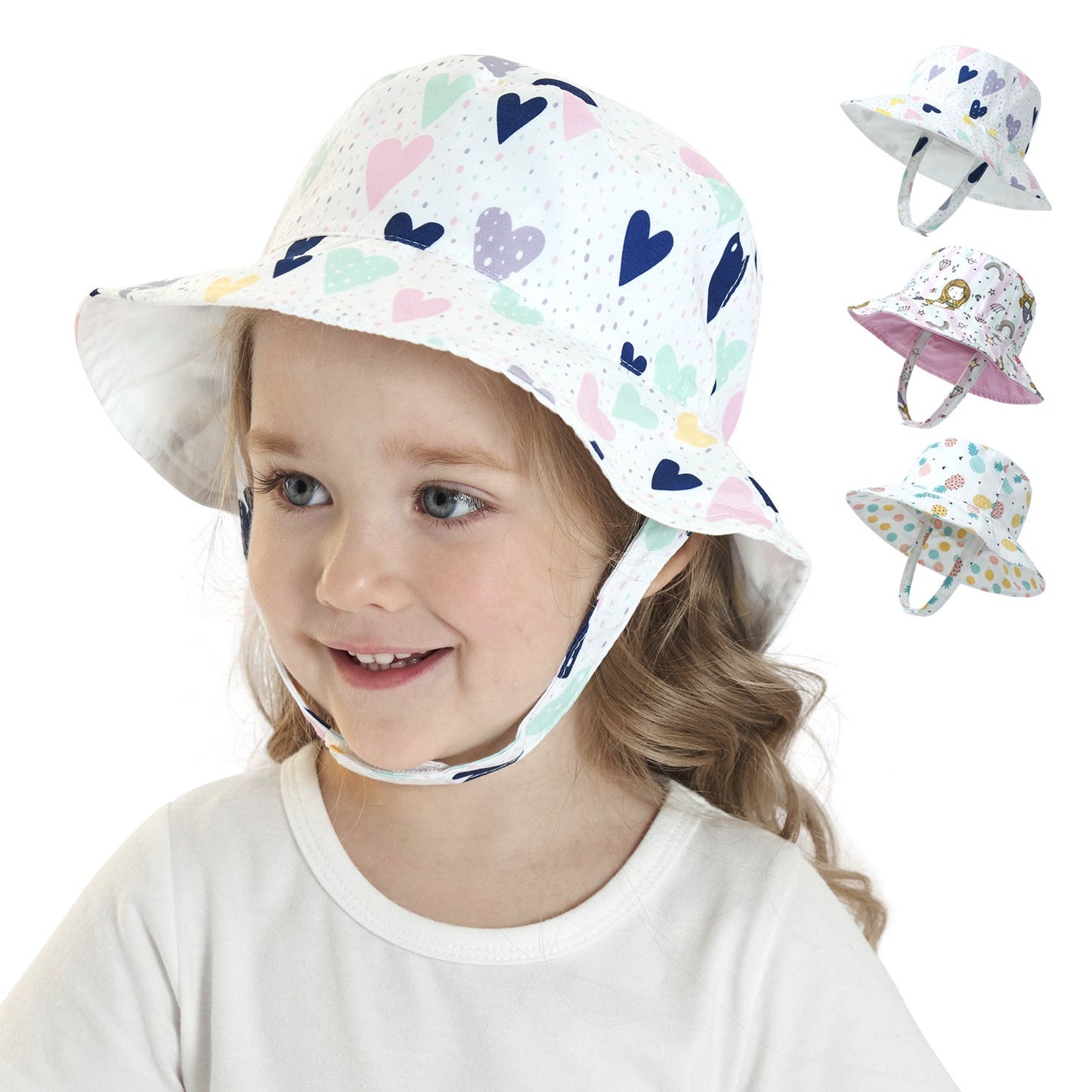 Cappello a secchiello per bambini con stampa di cartoni animati all'aperto